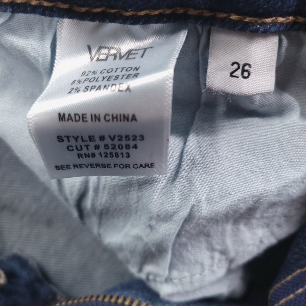 VERVET Jeans Size 26 Straight Ankle Split Hem Mid Rise Stretch Denim NEW - Picture 9 of 16